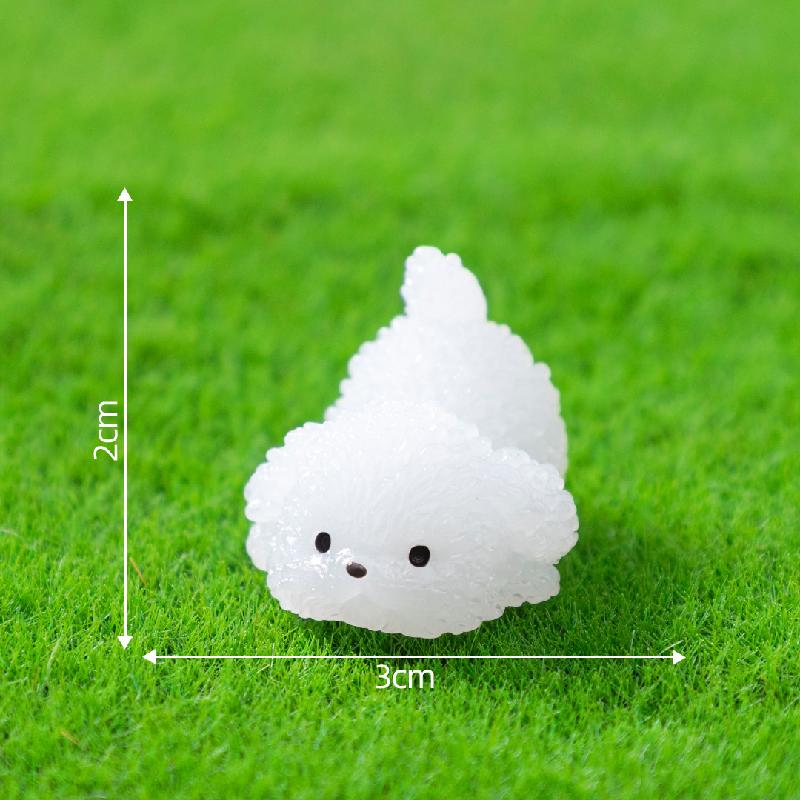 Tiểu cảnh cún lông xoăn phát sáng DIY, phụ kiện tiểu cảnh mini garden bàn đáng yêu (ZC-1140)