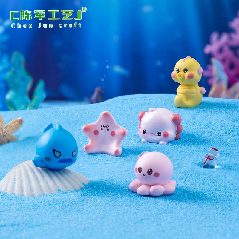 Phụ Kiện Tiểu Cảnh 微景观创意多彩六角龙海洋动物造景 DIY装饰品配件迷你桌面小摆件