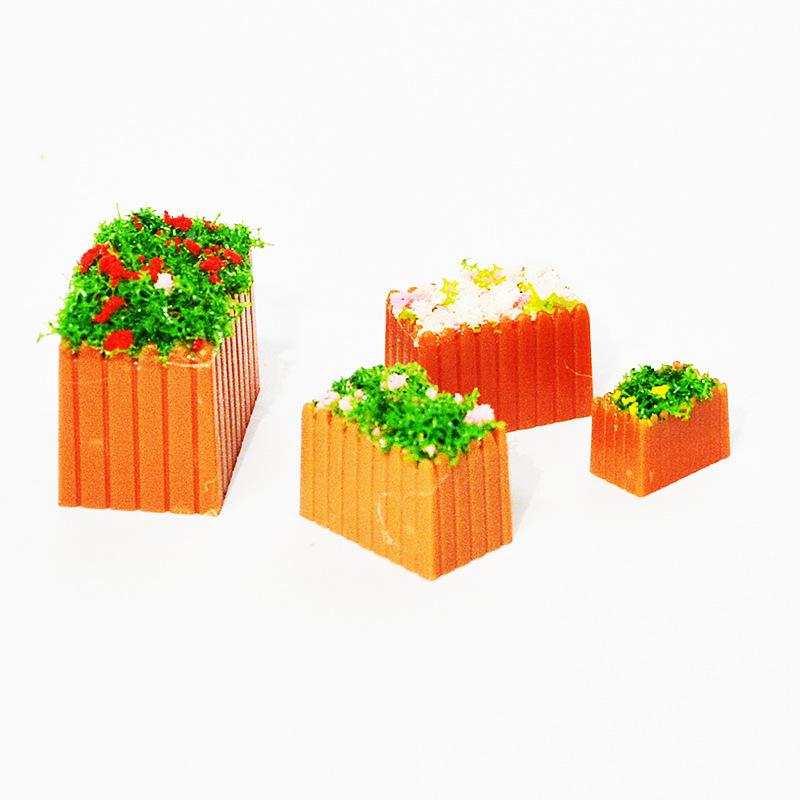 Phụ Kiện Mô Hình Bồn Hoa Vuông Mini Mô Hình Cảnh Quan (MH-163)