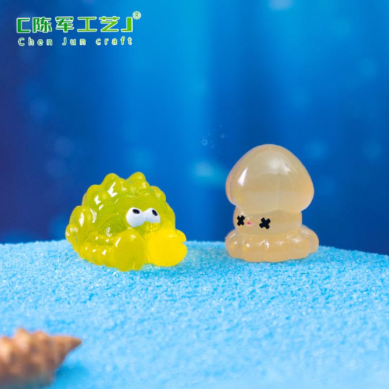 Phụ Kiện Tiểu Cảnh 微景观创意夜光海洋动物寄居蟹小海马萌粒 DIY装饰配件迷你小摆件
