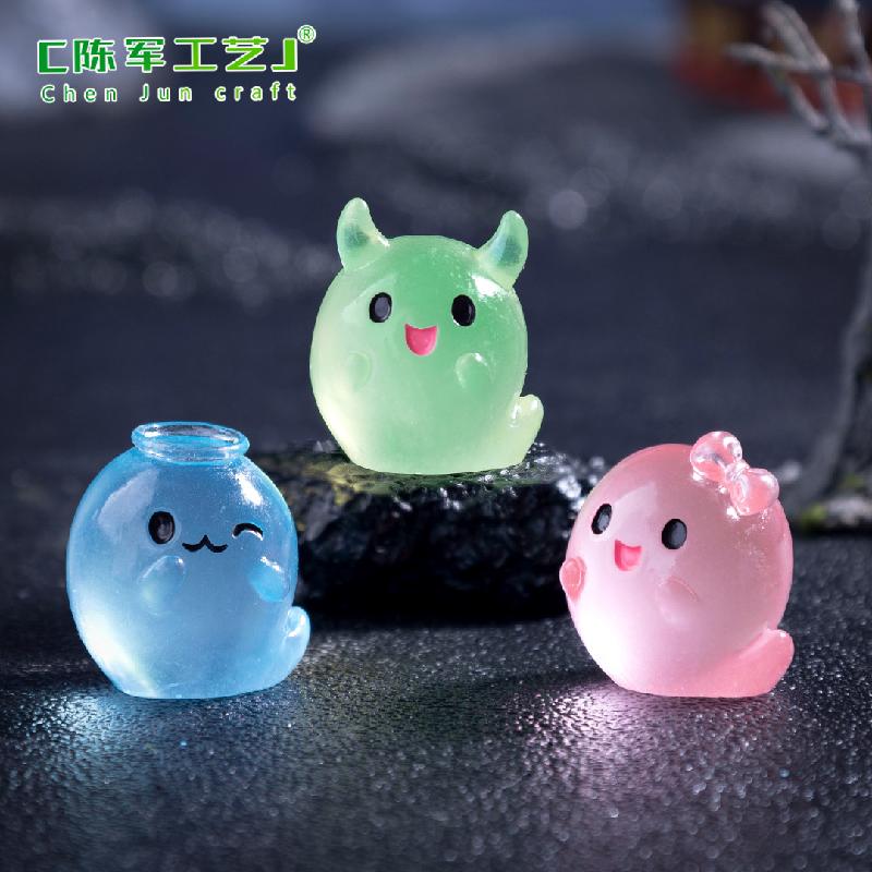 Phụ Kiện Tiểu Cảnh 跨境新品微景观创意夜光小怪兽精灵 DIY装饰品配件迷你树脂小摆件