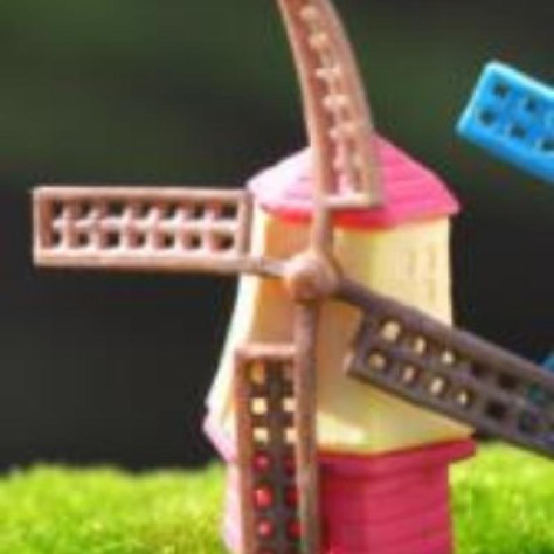 Tiểu cảnh rêu kèm cối xay gió trang trí cây mini (ZC-636)