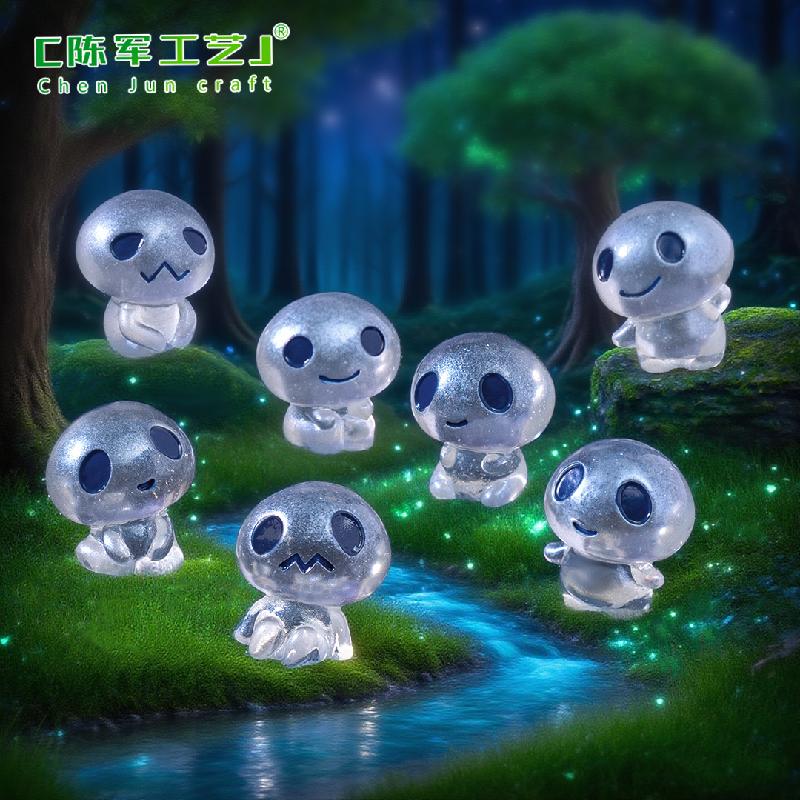 Phụ Kiện Tiểu Cảnh 跨境微景观创意夜光小小外星人萌粒 DIY装饰品配件迷你树脂小摆件