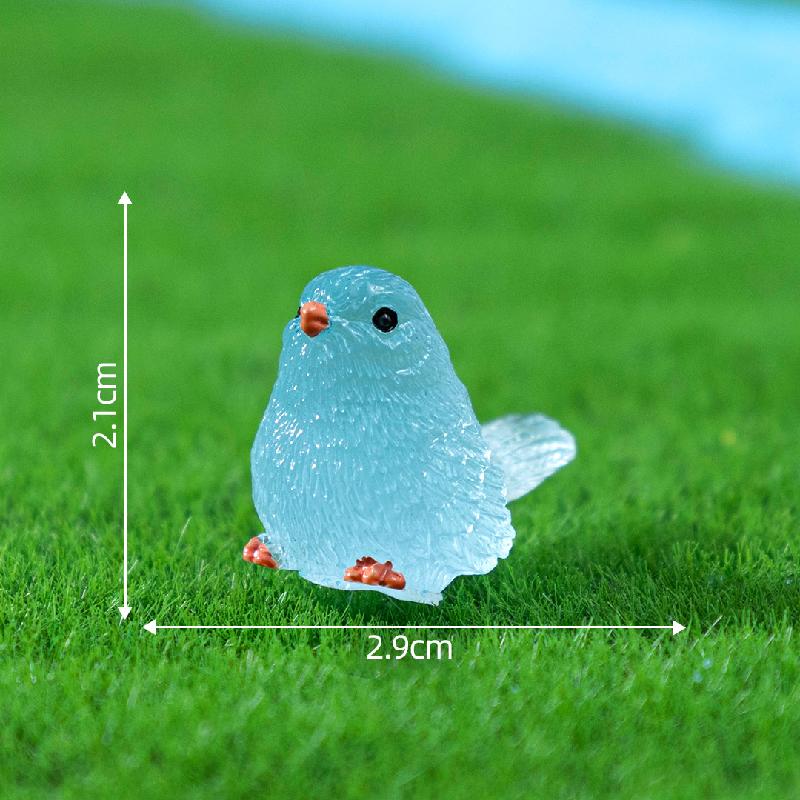 Tiểu cảnh chim phát sáng ban đêm, sân vườn DIY, phụ kiện treo resin tiểu cảnh mini (ZC-736)