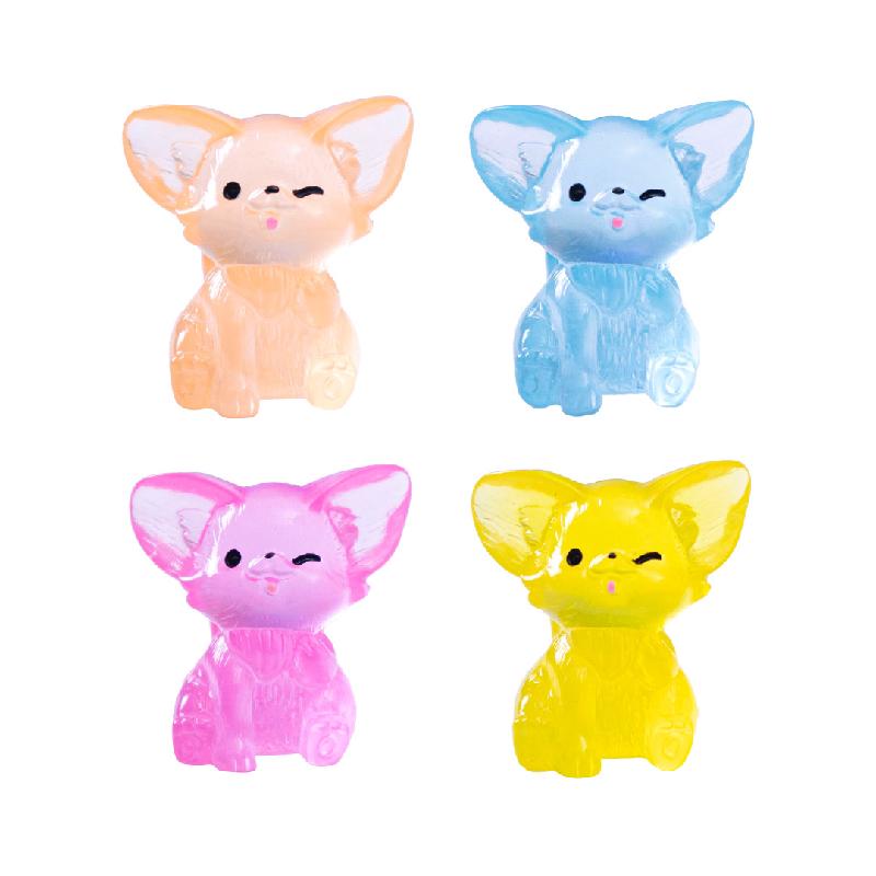 Tiểu cảnh cáo tai lớn phát sáng DIY, phụ kiện tiểu cảnh mini garden resin treo bàn cute (ZC-1423)