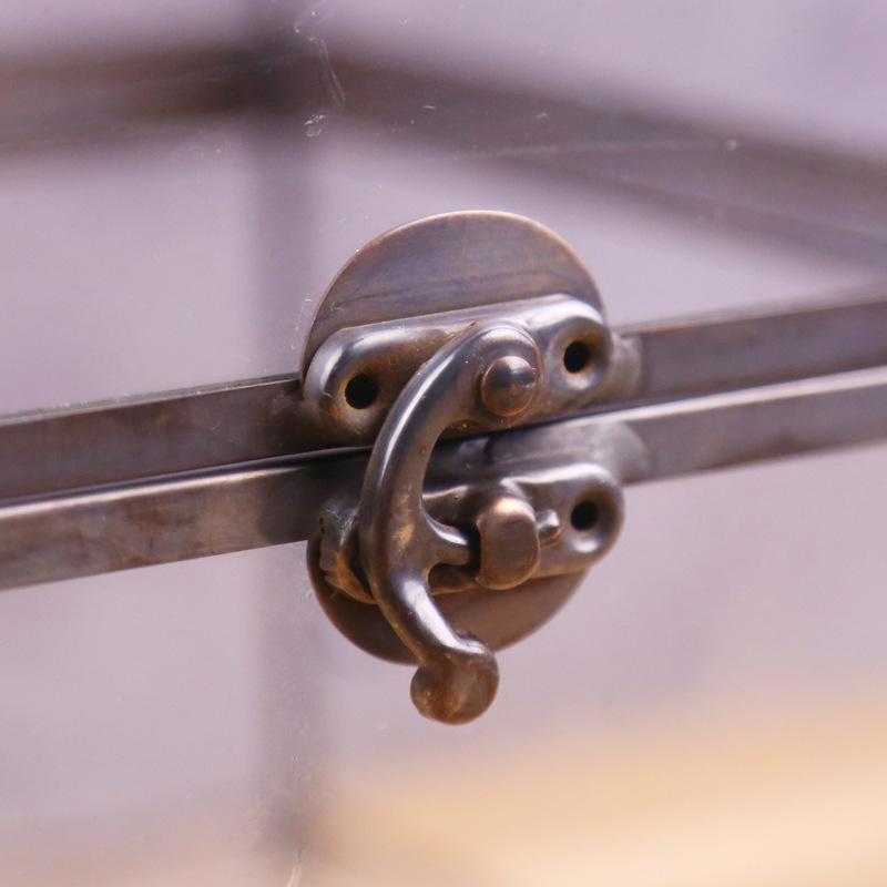 Chậu Đa Giác DG-82 Hộp hộp kính trang sức cổ điển với khóa đồng bạc quý tộc