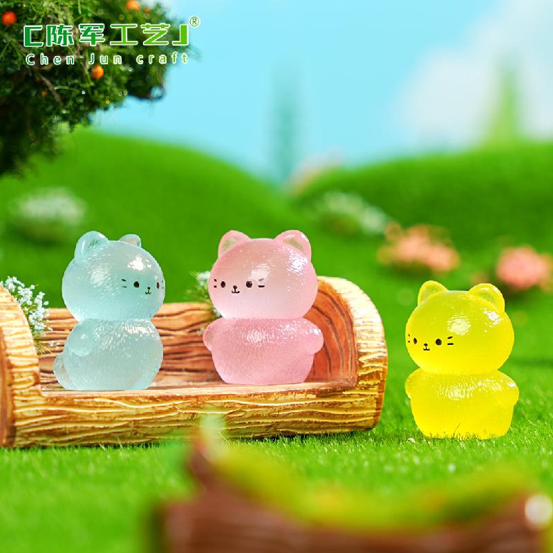 Phụ Kiện Tiểu Cảnh 微景观创意夜光猫猫萌粒公仔园艺造景 DIY装饰品挂配件迷你小摆件
