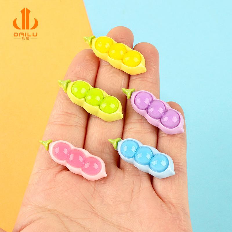 树脂配件 夜光豌豆diy饰品奶油胶手机壳装饰盒贴片鞋服扣发夹材料