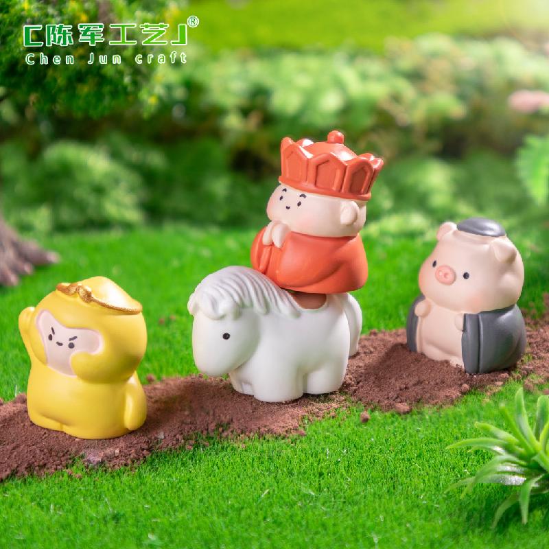 Phụ Kiện Tiểu Cảnh 微景观创意西游记悟空八戒公仔 DIY装饰品配件迷你车载桌面小摆件