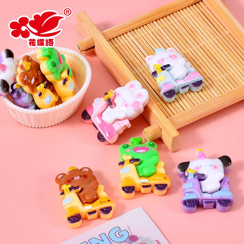 Phụ Kiện Nhỏ Xinh Động vật đạp xe resin, phụ kiện DIY, kẹp tóc, dây buộc tóc (NX-612)
