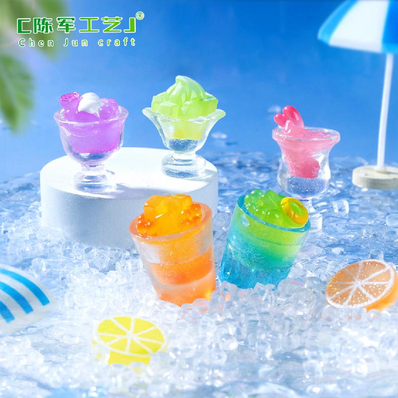 Phụ Kiện Tiểu Cảnh 微景观创意夏日冰杯地中海沙滩造景 DIY装饰品配件迷你住址小摆件