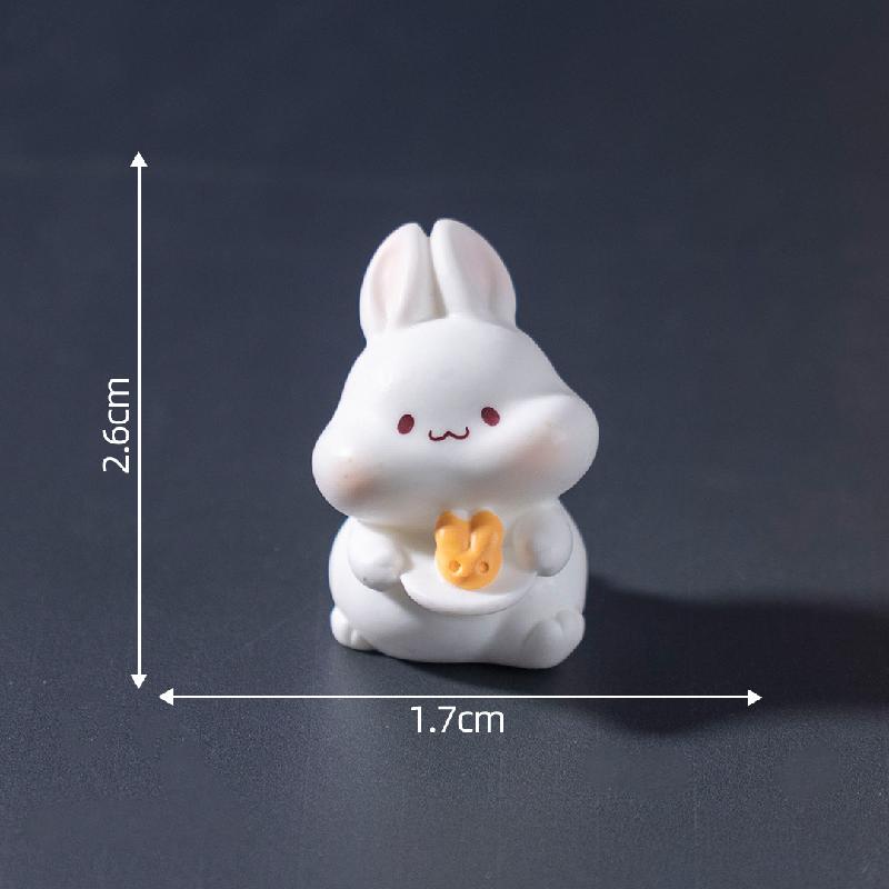 Tiểu cảnh thỏ trung thu, bánh trung thu DIY, phụ kiện treo xe tiểu cảnh mini (ZC-735)