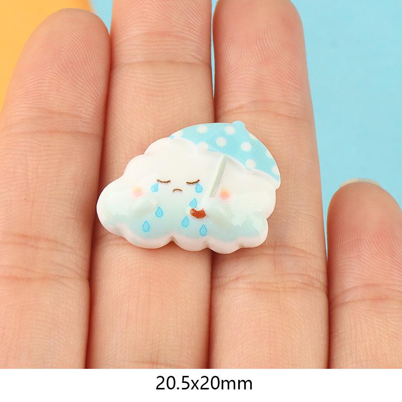 可爱气象云朵童趣手工diy奶油胶手机壳头饰发夹饰品树脂配件批发