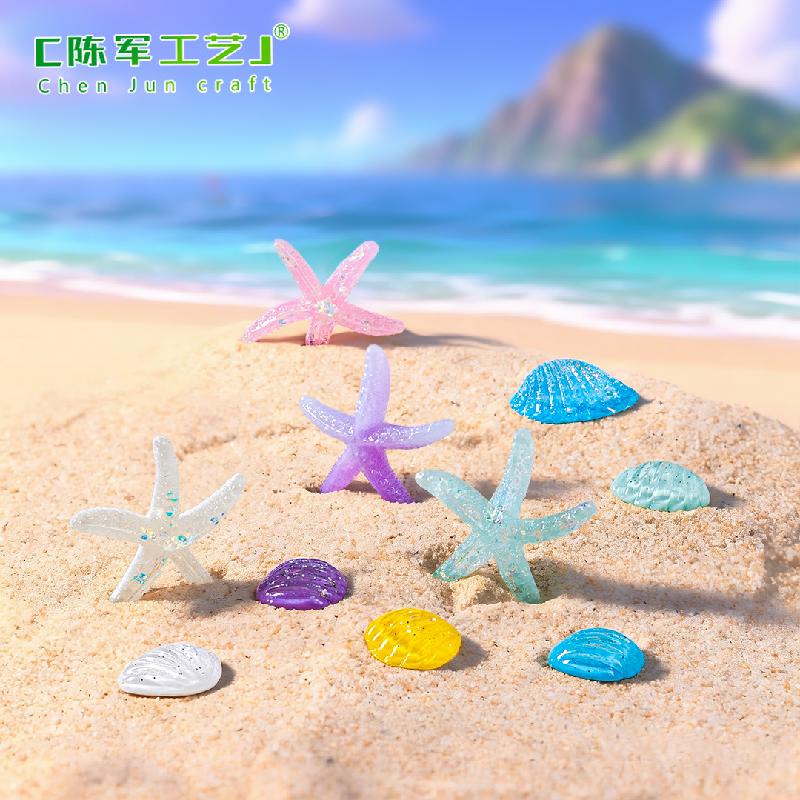 Phụ Kiện Tiểu Cảnh Sao biển và vỏ sò mini resin trang trí ốp điện thoại (ZC-757)