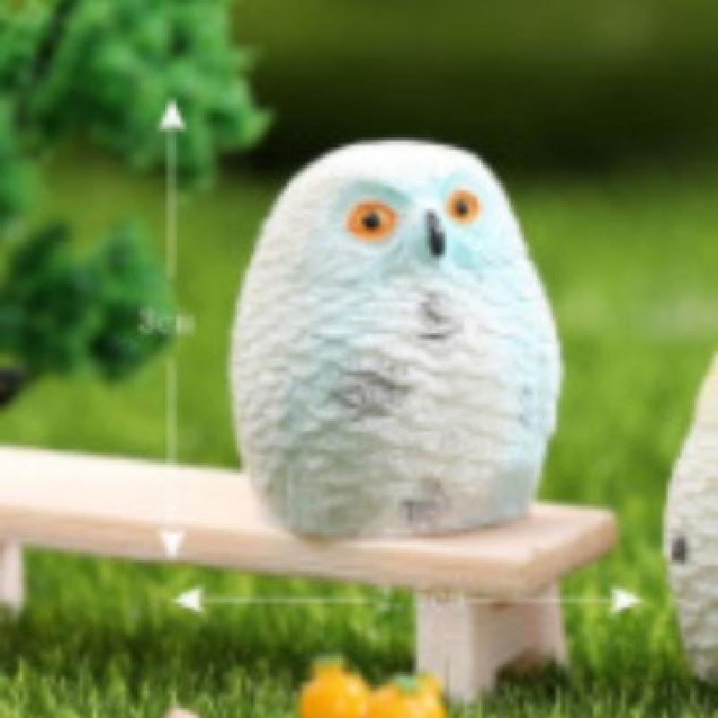 Tiểu cảnh cú mèo lông ngắn 4 màu trang trí chậu cây (ZC-1000)