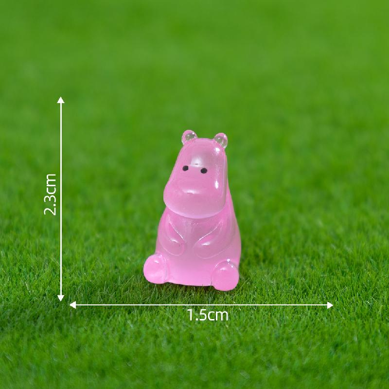 Tiểu cảnh hà mã phát sáng DIY, phụ kiện tiểu cảnh mini resin garden treo bàn đáng yêu (ZC-1391)