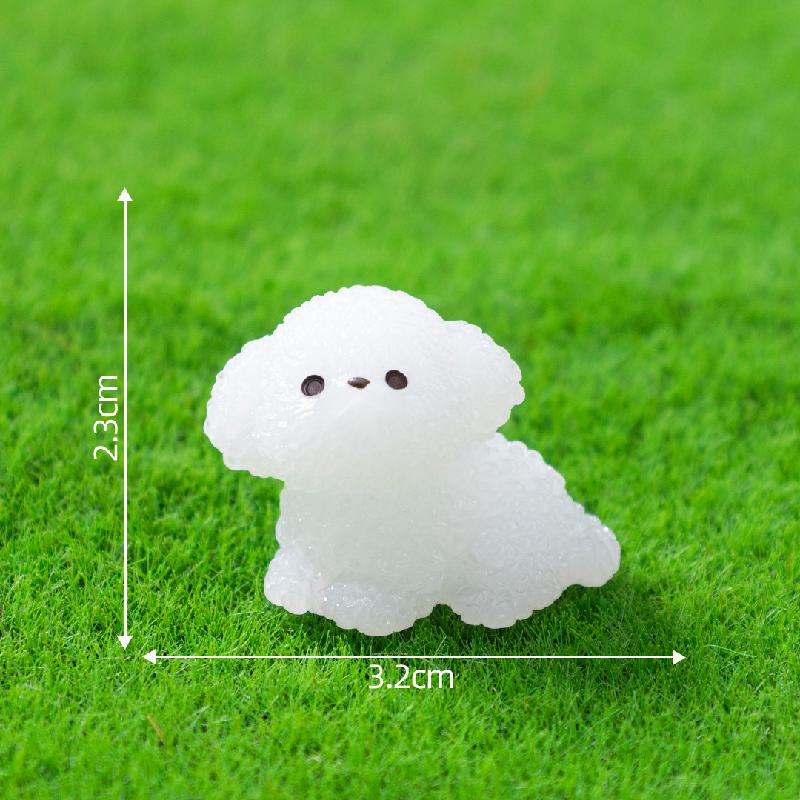 Tiểu cảnh cún lông xoăn phát sáng DIY, phụ kiện tiểu cảnh mini garden bàn đáng yêu (ZC-1140)