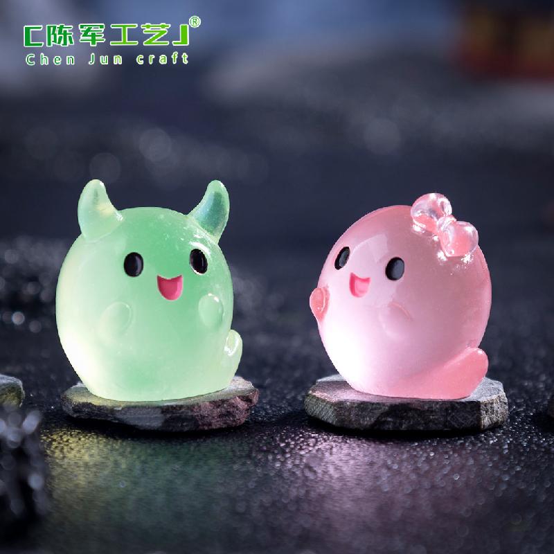 Phụ Kiện Tiểu Cảnh 跨境新品微景观创意夜光小怪兽精灵 DIY装饰品配件迷你树脂小摆件