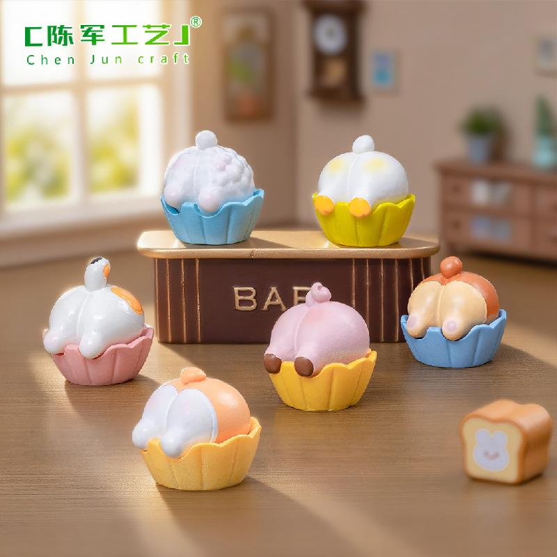 Phụ Kiện Tiểu Cảnh 微景观创意小动物pp蛋糕胚萌粒娃屋 DIY装饰品配件迷你树脂小摆件
