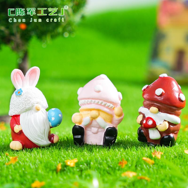Phụ Kiện Tiểu Cảnh 跨境外贸微景观创意蘑菇头小矮人DIY装饰品配件迷你小摆件