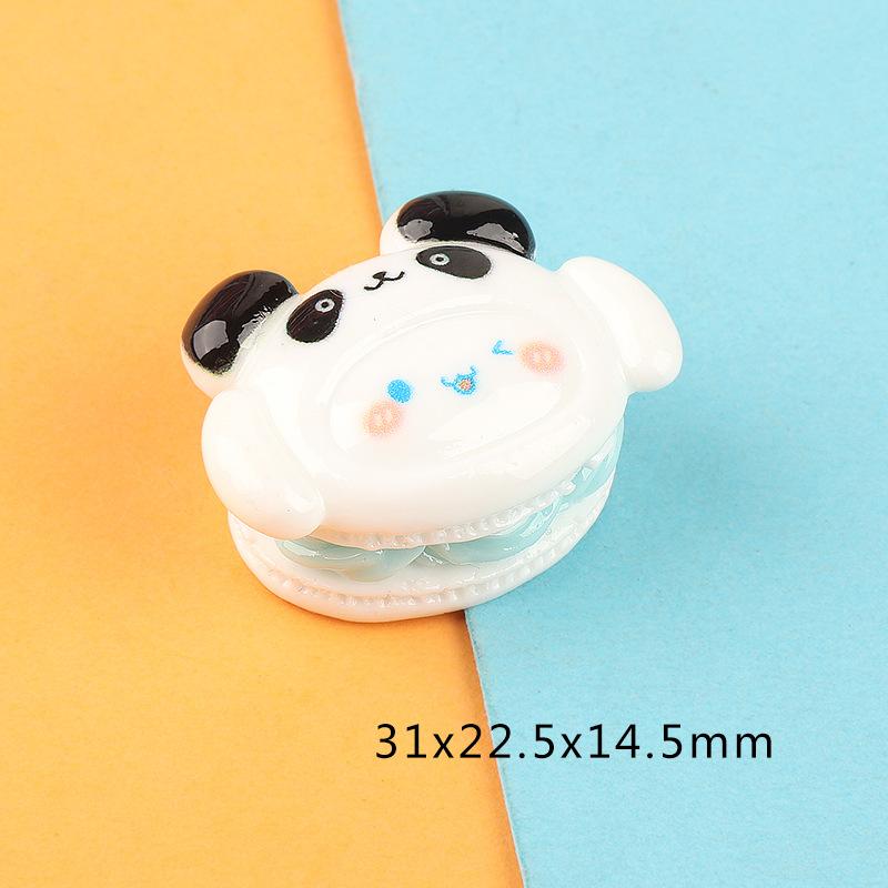 新款卡通熊猫美乐蒂夹心立体马卡龙 diy奶油胶发夹发绳 树脂配件