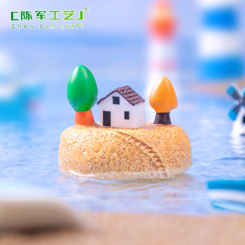 Phụ Kiện Tiểu Cảnh 微景观创意迷你小岛屿房子沙滩造景 DIY装饰品配件微缩场景小摆件