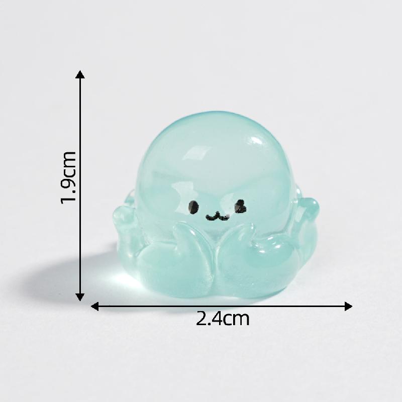 Tiểu cảnh bạch tuộc phát sáng DIY, phụ kiện tiểu cảnh mini resin fish tank garden treo bàn cute (ZC-1458)