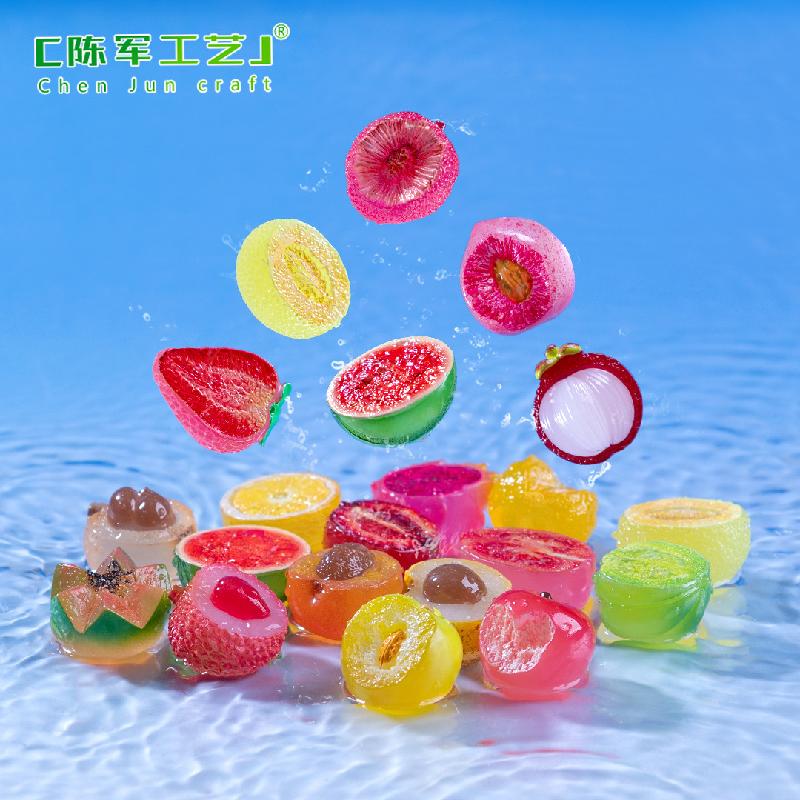 Phụ Kiện Tiểu Cảnh 微景观创意夜光半切水果西瓜火龙果萌粒 DIY装饰品配件迷你小摆件