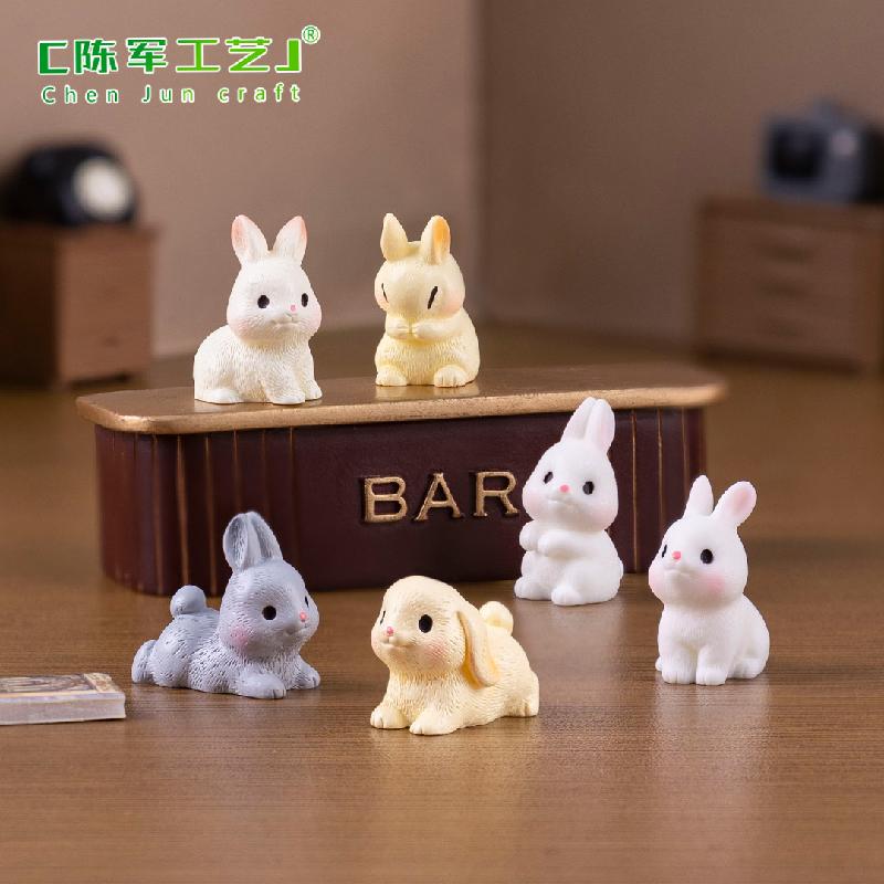 Phụ Kiện Tiểu Cảnh 微景观创意可爱小兔子公仔娃娃屋 DIY装饰品挂配件迷你微缩小摆件