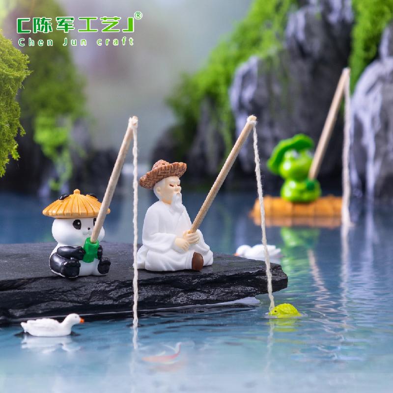 Phụ Kiện Tiểu Cảnh 微景观创意江湖侠客与姜太公生态瓶 DIY装饰品配件迷你场景小摆件