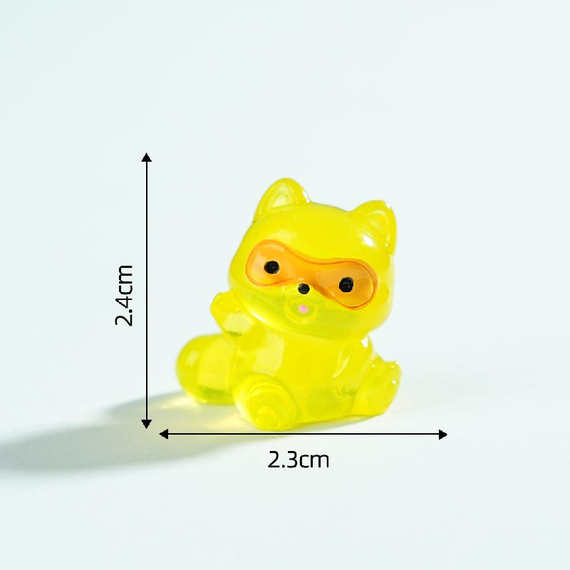 Tiểu cảnh gấu trúc raccoon phát sáng DIY, phụ kiện tiểu cảnh mini resin garden treo bàn xe cute (ZC-1472)