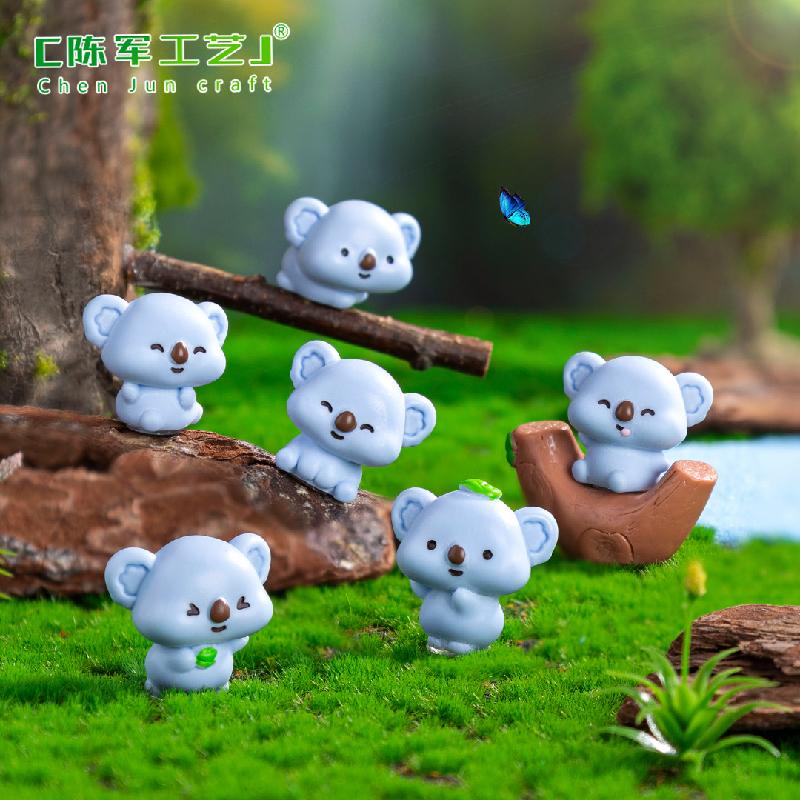 Phụ Kiện Tiểu Cảnh 跨境外贸微景观创意可爱考拉园艺造景 DIY装饰配件迷你桌面小摆件