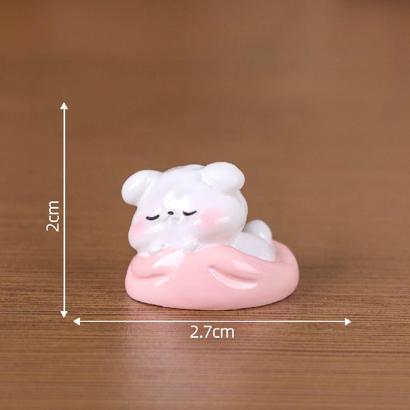 Tiểu cảnh cún trắng tròn DIY, phụ kiện tiểu cảnh mini xe bàn garden resin đáng yêu cute (ZC-1412)