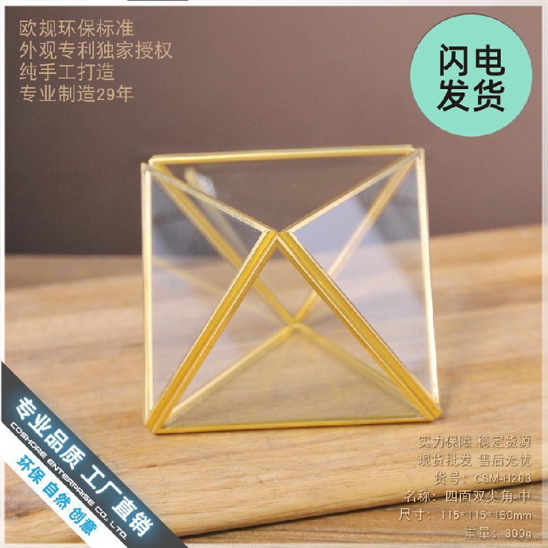 Chậu Đa Giác Nhà kính kính 4 mặt góc nhọn, decor phòng khách (DG-105)