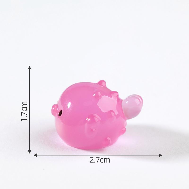 Tiểu cảnh cá nóc tròn phát sáng DIY, phụ kiện tiểu cảnh mini treo bàn resin garden đáng yêu cute (ZC-1447)