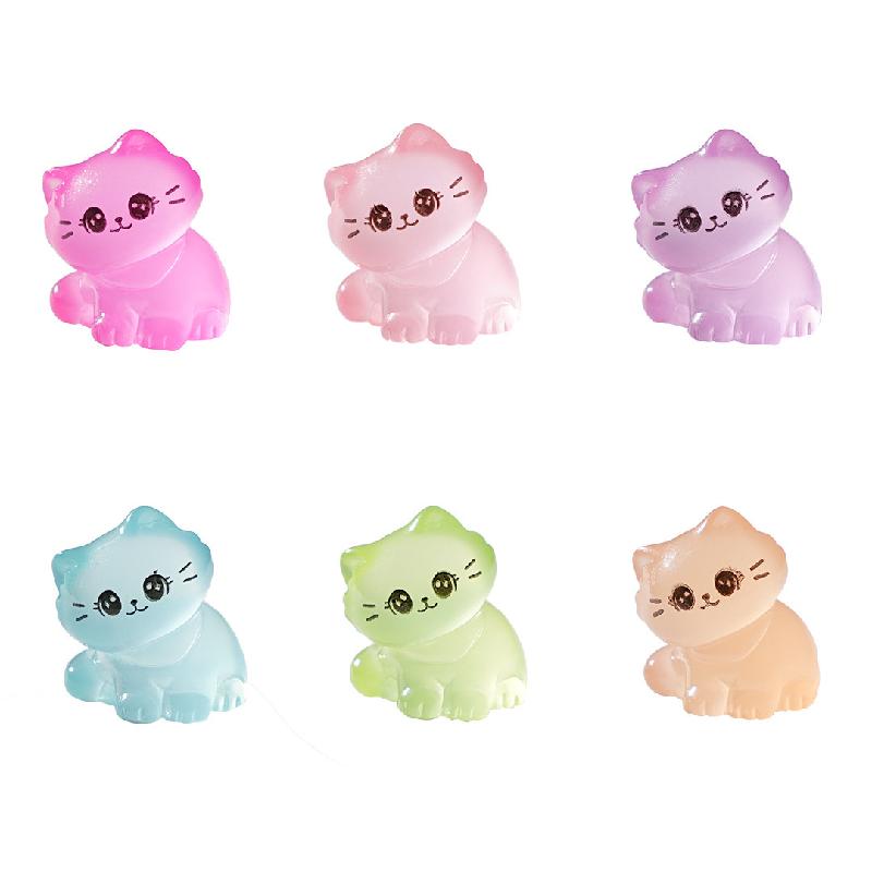 Tiểu cảnh mèo con nghiêng đầu phát sáng DIY, phụ kiện sân vườn tiểu cảnh mini (ZC-751)