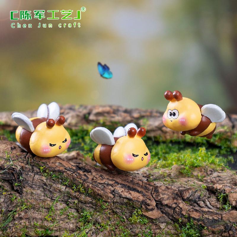 Phụ Kiện Tiểu Cảnh 微景观创意可爱小蜜蜂昆虫公仔园艺造景 DIY装饰品配件迷你小摆件