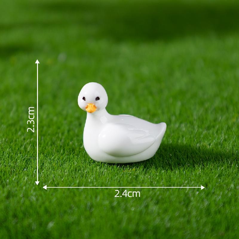 Tiểu cảnh vịt tròn trắng, sân vườn DIY, phụ kiện bàn tiểu cảnh mini đáng yêu (ZC-658)