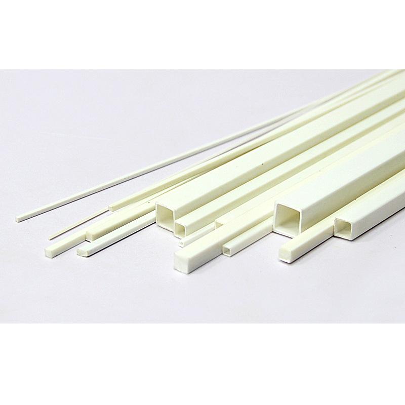 Thanh Nhựa ABS Vuông Rỗng Đặc Màu Trắng Làm Mô Hình DIY (MH-50)
