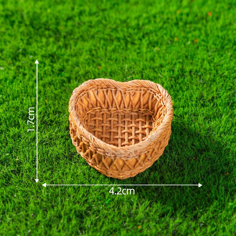 Tiểu cảnh giỏ tre giả, mô hình DIY, phụ kiện tiểu cảnh mini nhỏ xinh (ZC-684)