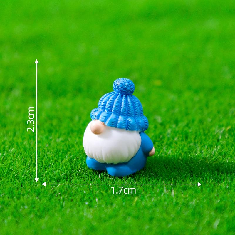 跨境微景观创意蓝色举牌小矮人萌粒盲袋 DIY装饰品配件迷你小摆件