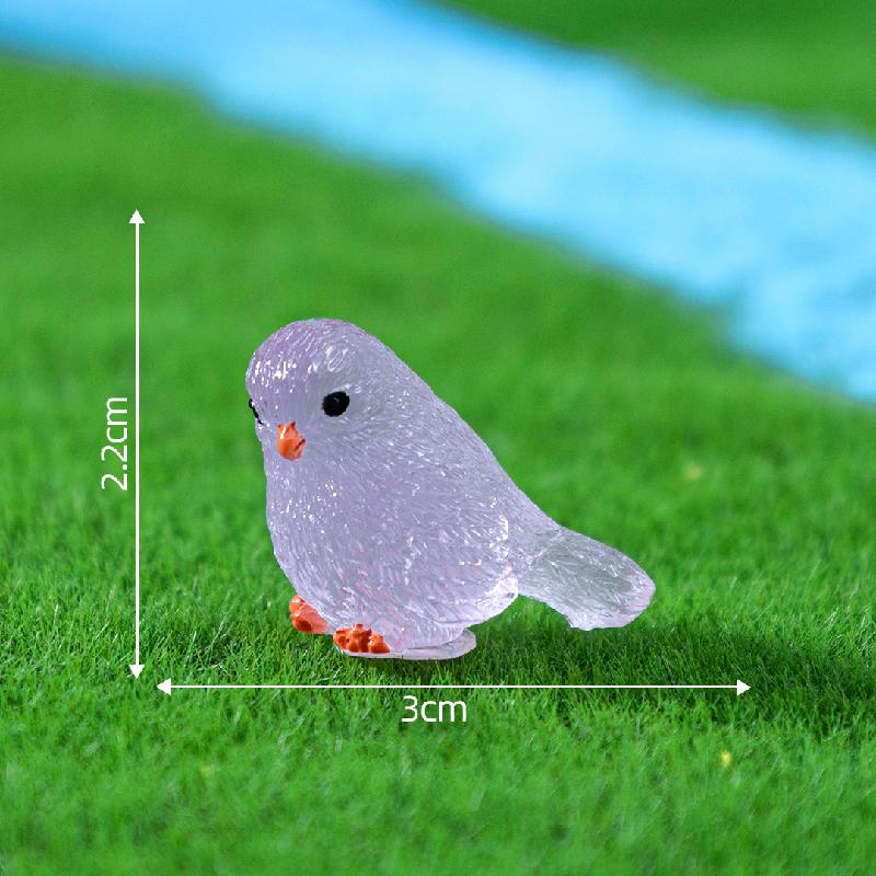 Tiểu cảnh chim phát sáng ban đêm, sân vườn DIY, phụ kiện treo resin tiểu cảnh mini (ZC-736)