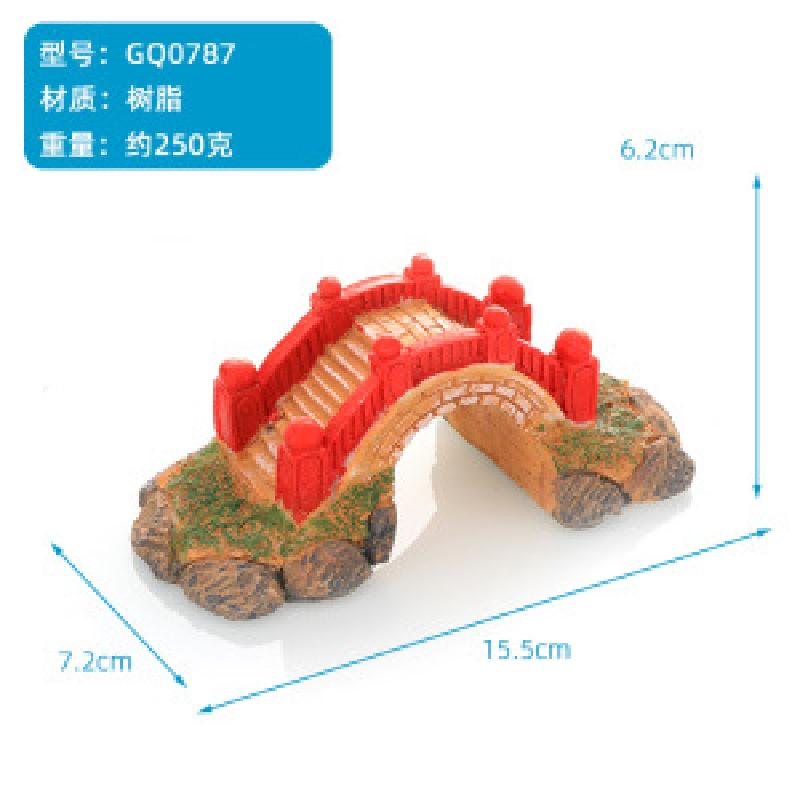 新款鱼缸装饰造型工艺品水族箱树脂工艺品大中小号桥热带鱼
