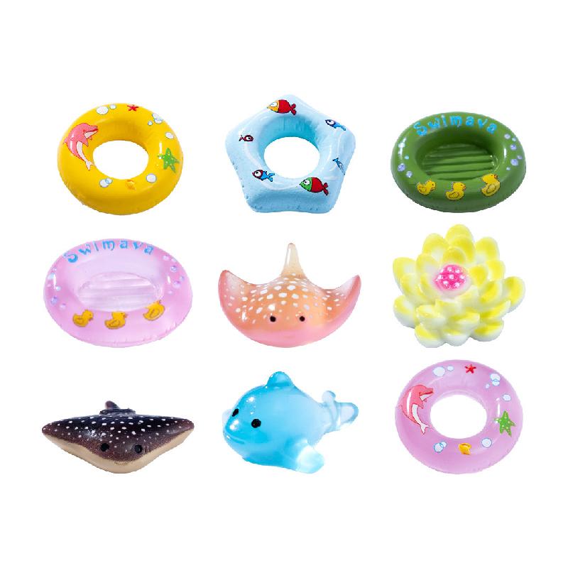 Tiểu cảnh vòng bơi, phao, sinh vật biển, bể cá mini DIY, phụ kiện bàn nhỏ xinh (ZC-119)