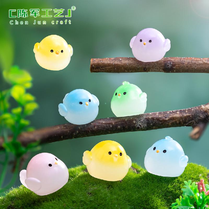 Phụ Kiện Tiểu Cảnh 跨境微景观创意大号云雀小鸡萌粒园艺造景 DIY装饰配件迷你小摆件