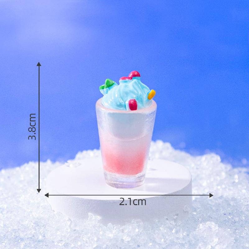 Tiểu cảnh kem cầu vồng DIY, phụ kiện tiểu cảnh mini blind bag bàn đáng yêu food micro (ZC-1347)