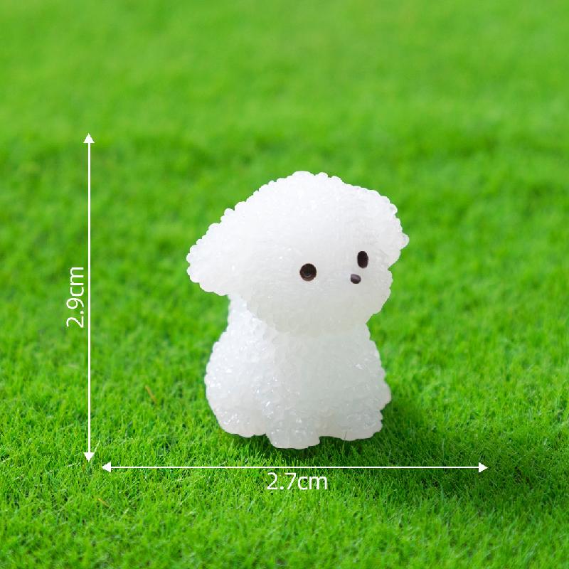 Tiểu cảnh cún lông xoăn phát sáng DIY, phụ kiện tiểu cảnh mini garden bàn đáng yêu (ZC-1140)