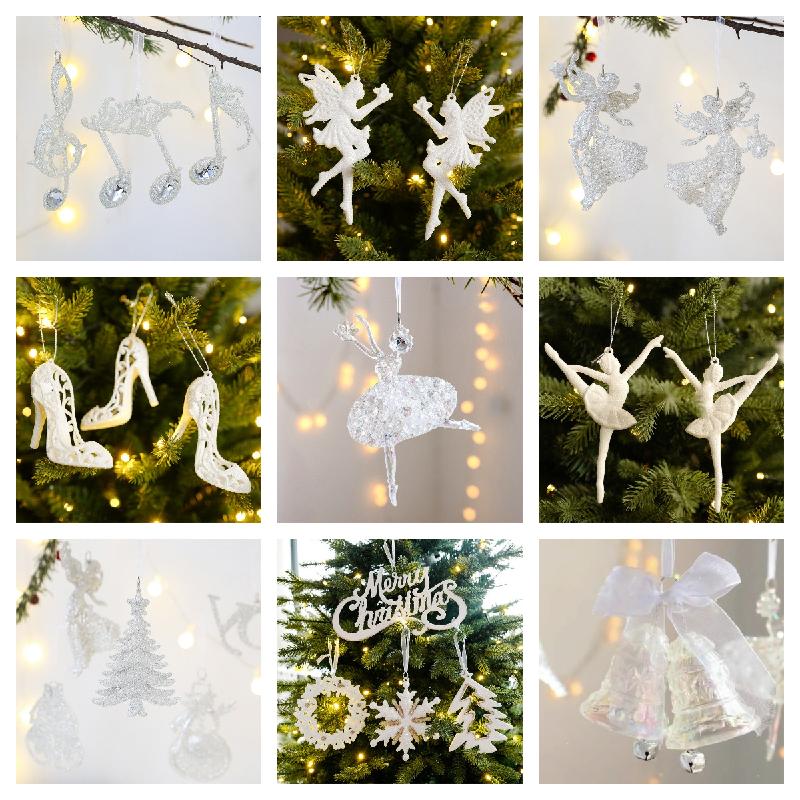 Trang Trí Noel Phụ kiện Noel cánh thiên thần, bông tuyết, lông vũ mini, decor trắng sang trọng cho cây thông Noel