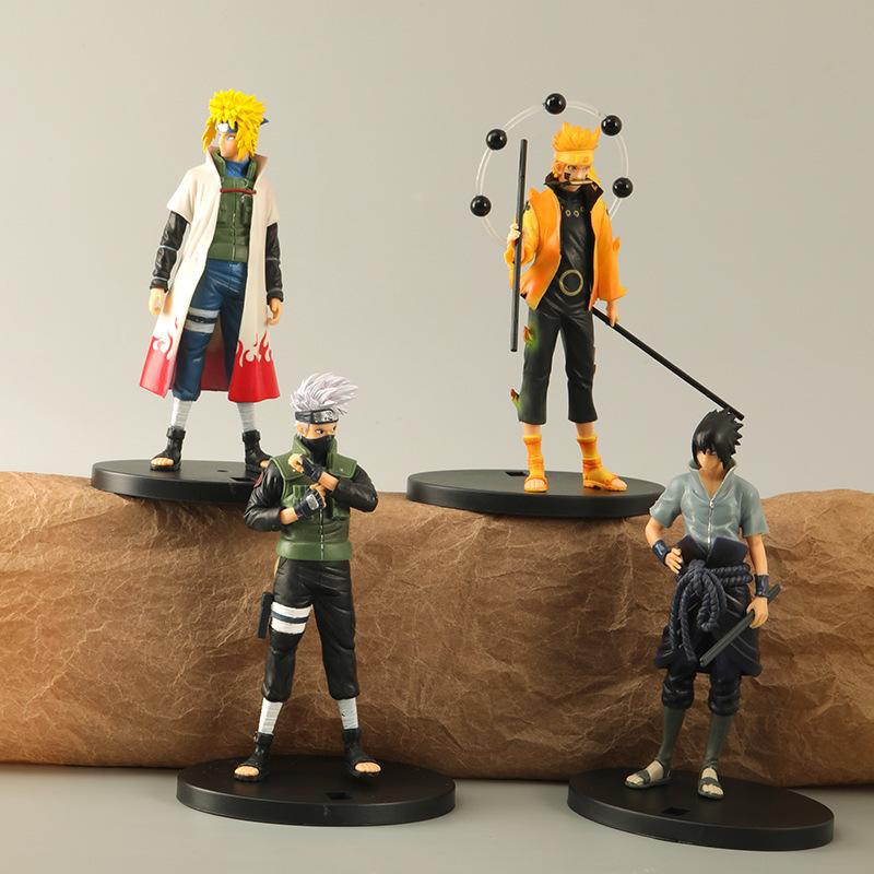 4 món đồ chơi hộp đồ Naruto, hoạt hình, Naruto, Kakashi, Sasuke, Choji, bức tranh thủy vân, thẻ bài. ZZ-73