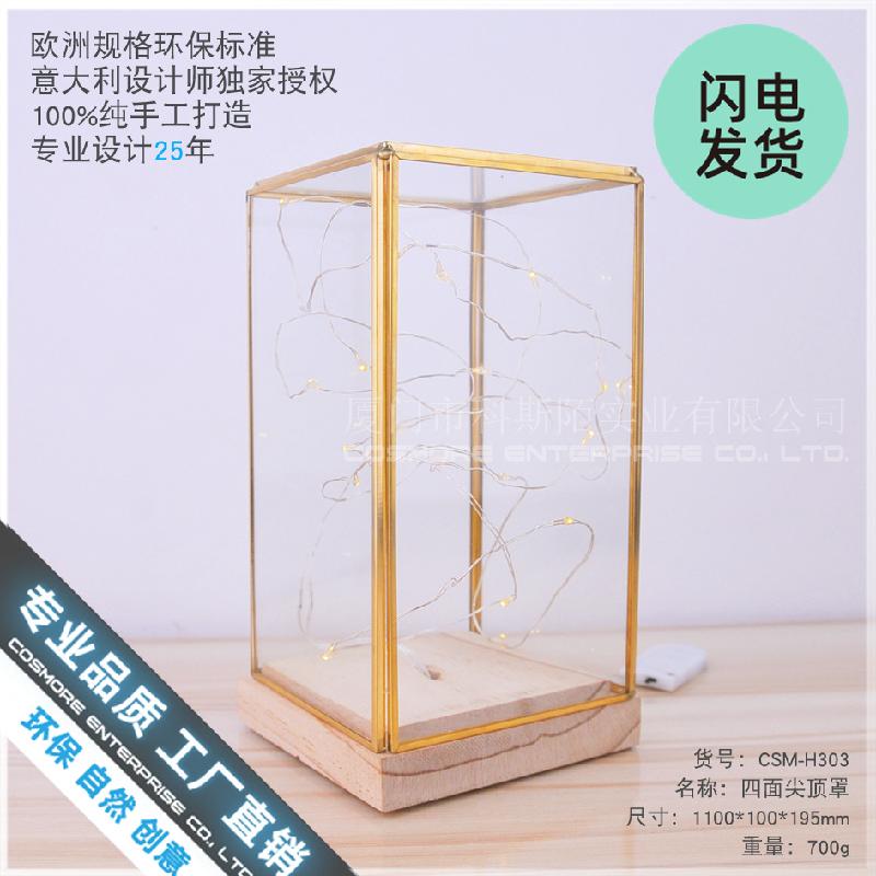 Chậu Đa Giác Chụp kính đèn hoa bất tử thủ công (DG-141)